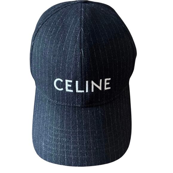 Celine Baseball Cap in Striped Flannel